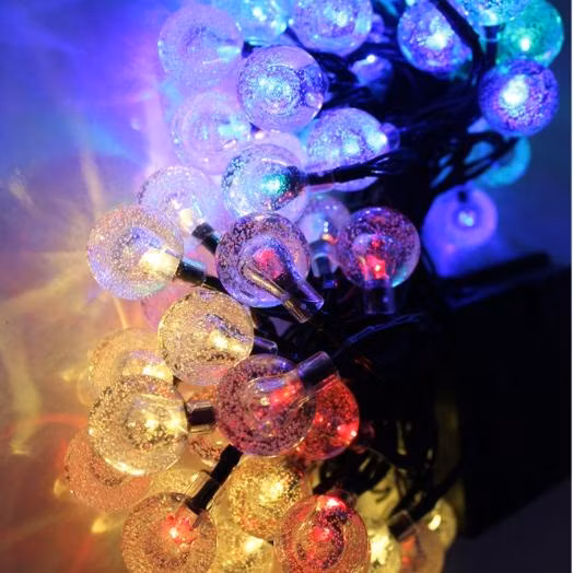 Wholesale Hanging Solar Light 50 LED Crystal Ball S14 Bulb for Christmas Projector Tree Holiday