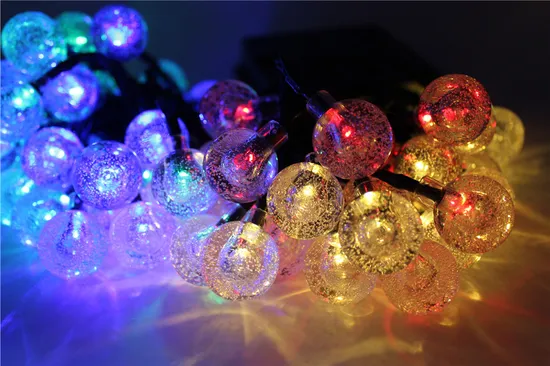 Wholesale Hanging Solar Light 50 LED Crystal Ball S14 Bulb for Christmas Projector Tree Holiday