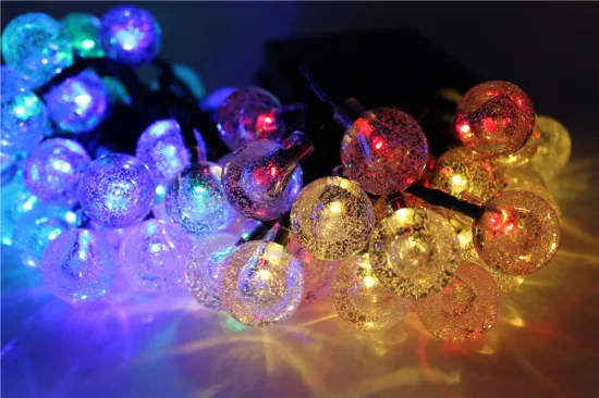 Venda por atacado de luz solar suspensa 50 LED bola de cristal S14 lâmpada para projetor de Natal em árvore de férias