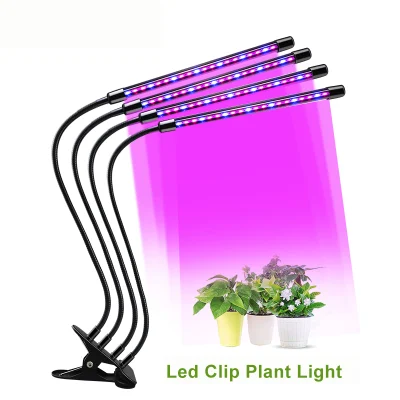 Clip LED Plantas 16W Cabeça Dupla Redonda Clip LED Lâmpada de plantio LED Luzes de cultivo para plantas de interior