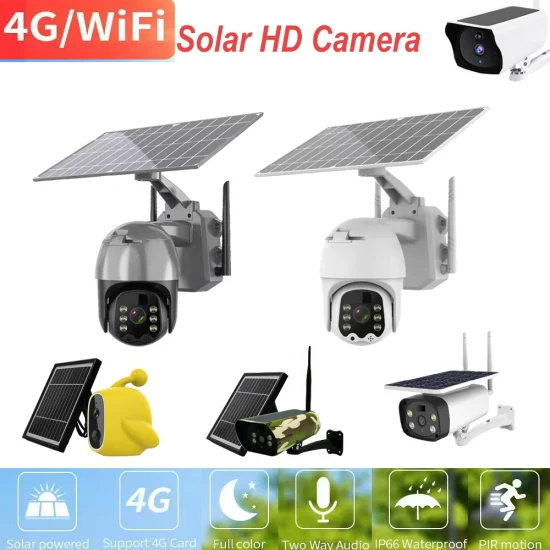 Câmera IP solar CCTV de segurança 4G 1080P movida a energia solar com cartão SIM
