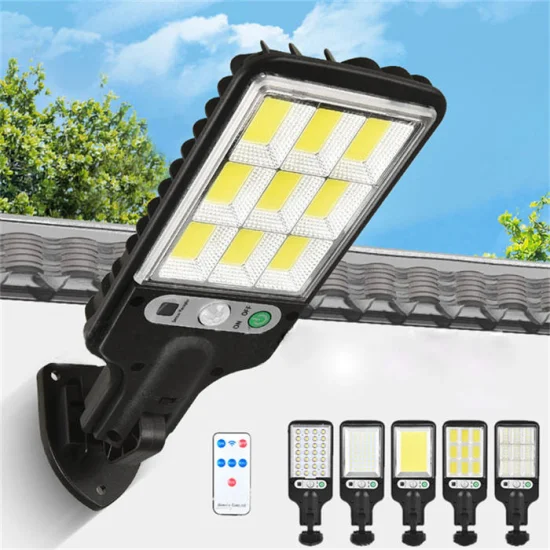 3 modos de iluminação luzes de rua solares ao ar livre à prova d'água sensor de movimento LED lâmpada de parede